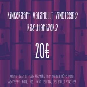 Valamulli kinkekaart veiniarmastajale 20EUR / Valamulli gift card for a wine lover 20EUR