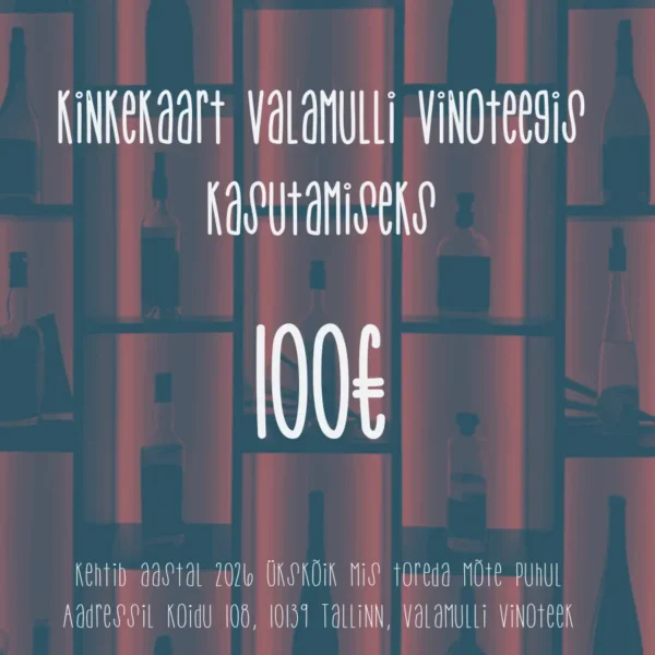 Valamulli kinkekaart veiniarmastajale 100EUR / Valamulli gift card for a wine lover 100EUR